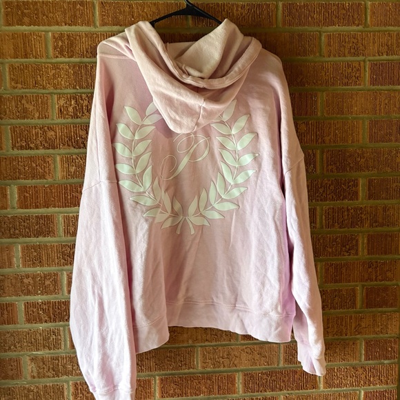 Pink Victoria’s Secret Baby Pink Graphic Zip Up Hoodie Size XXL - Picture 6 of 7
